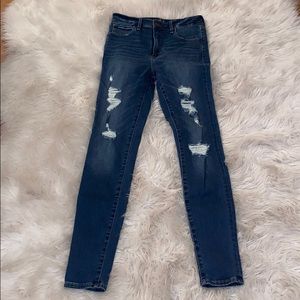 Abercrombie & Fitch Distressed Blue Skinny Jeans